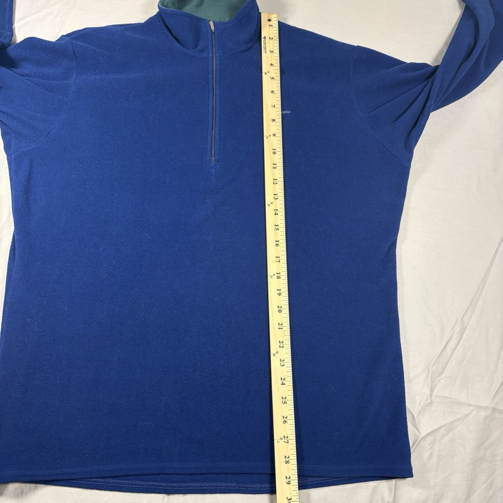 Vintage Patagonia Capilene Fleece Pullover Mens XL USA Blue Green 1/4 Zip 90s - Picture 7 of 9